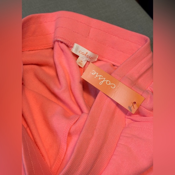 Colsie Sweat Pants And Shorts Set Lounge Sleep Wear Pajama Bright Coral New - Picture 3 of 6